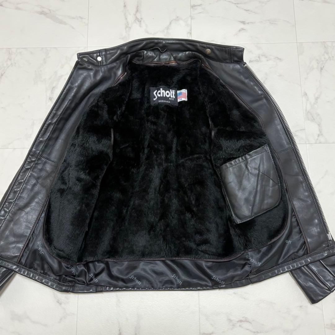 Schott ショット 641 シングルライダースジャケット 36 ボア付き