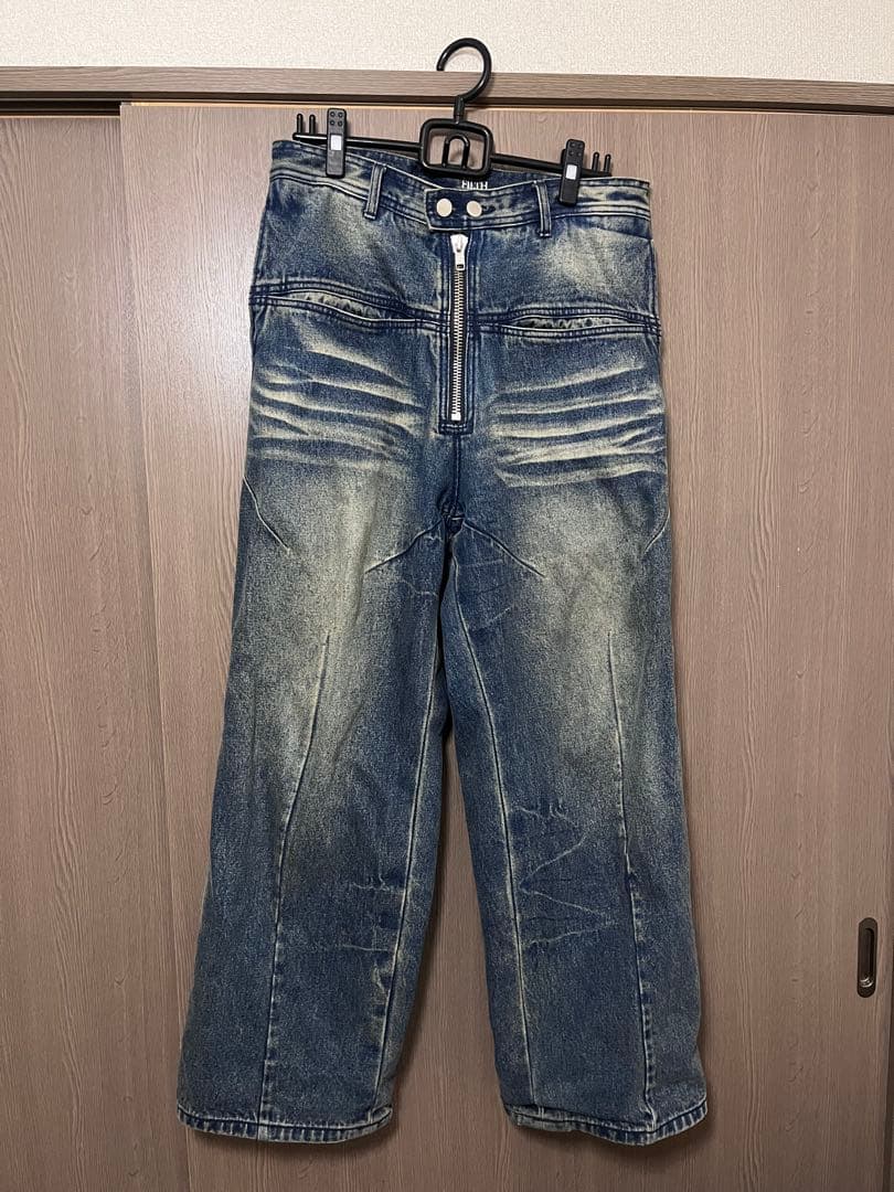 パンツ FILTH FRONT ZIP BAGGY DENIM SIZE 2 M