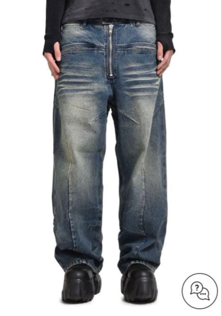 パンツ FILTH FRONT ZIP BAGGY DENIM SIZE 2 M