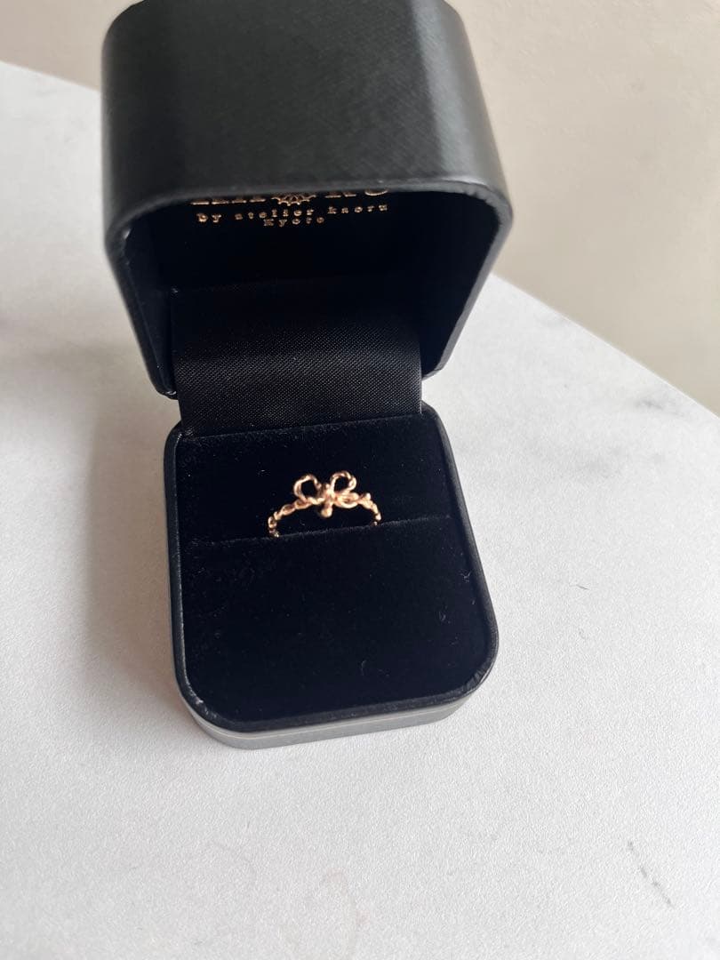 9号kaoruリボンポンデリング10kピンクゴールド