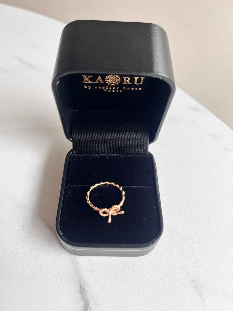 9号kaoruリボンポンデリング10kピンクゴールド