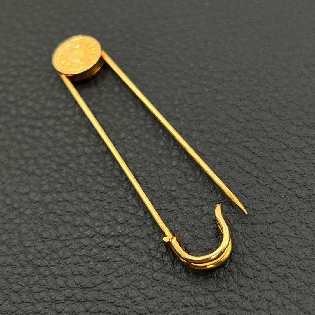 箱付 HERMES エルメス セリエ 安全ピン ピンブローチ ゴールド