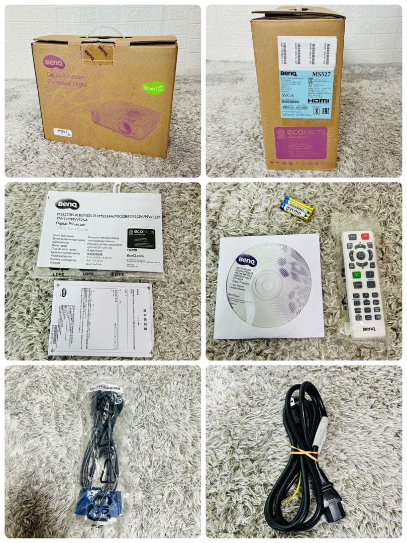 BenQ MS527 プロジェクター HDMI対応 ランプ3時間 ほぼ未使用