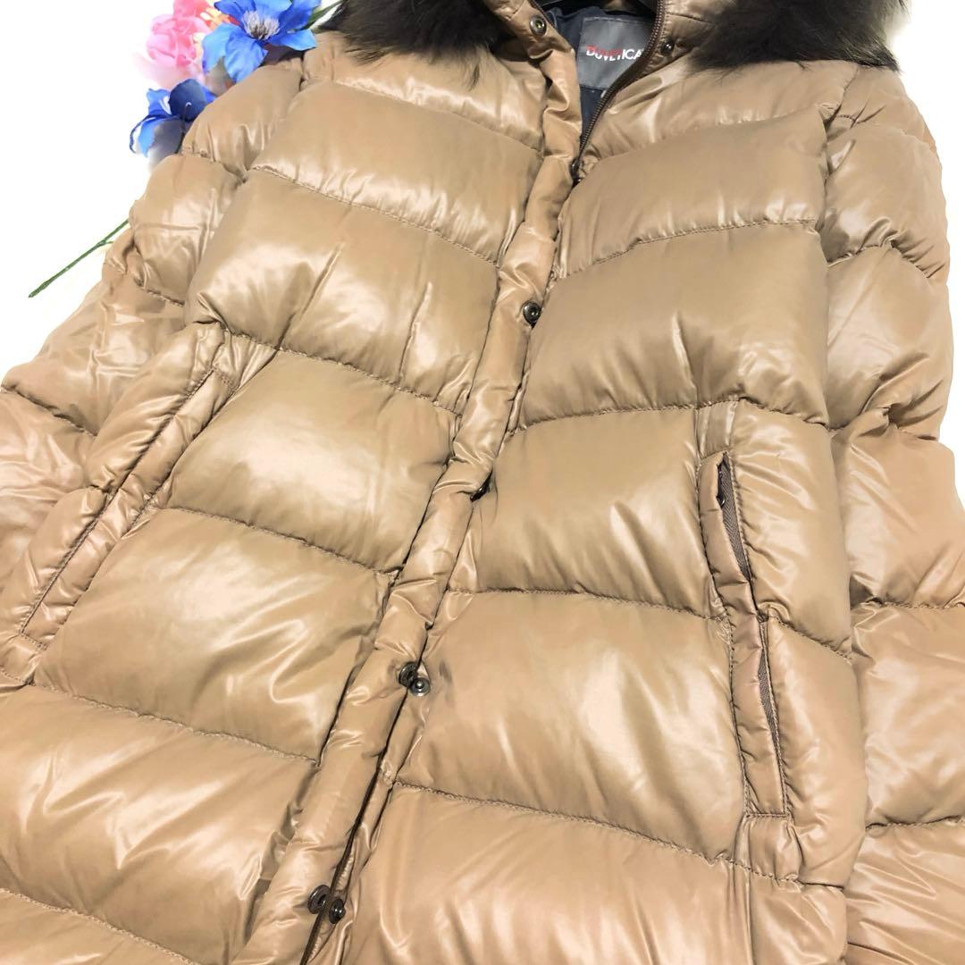 デュベティカ　ダウンコート　デネブ　3WAY　リブ　ラクーンファー　キャメル