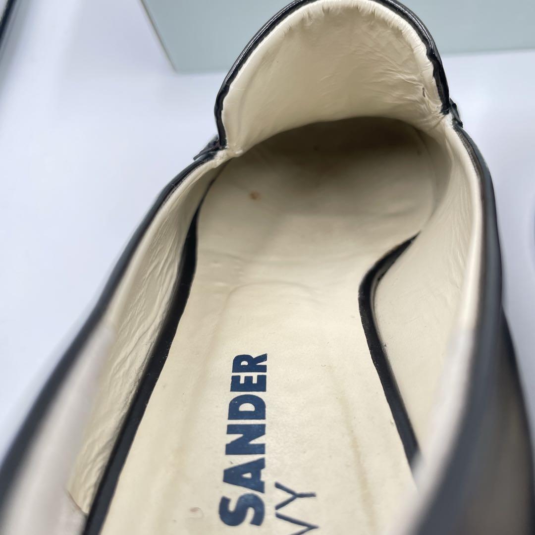 ジルサンダー　ネイビー　超厚底　ローファー　レザー　黒　23cm