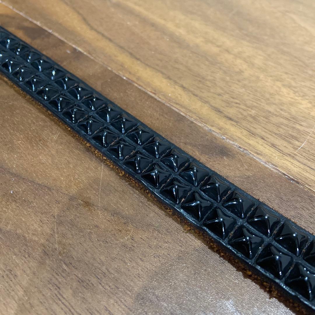 美品ANOTHER HEAVEN×HTC ピラミッドスタッズ ナローベルト 34