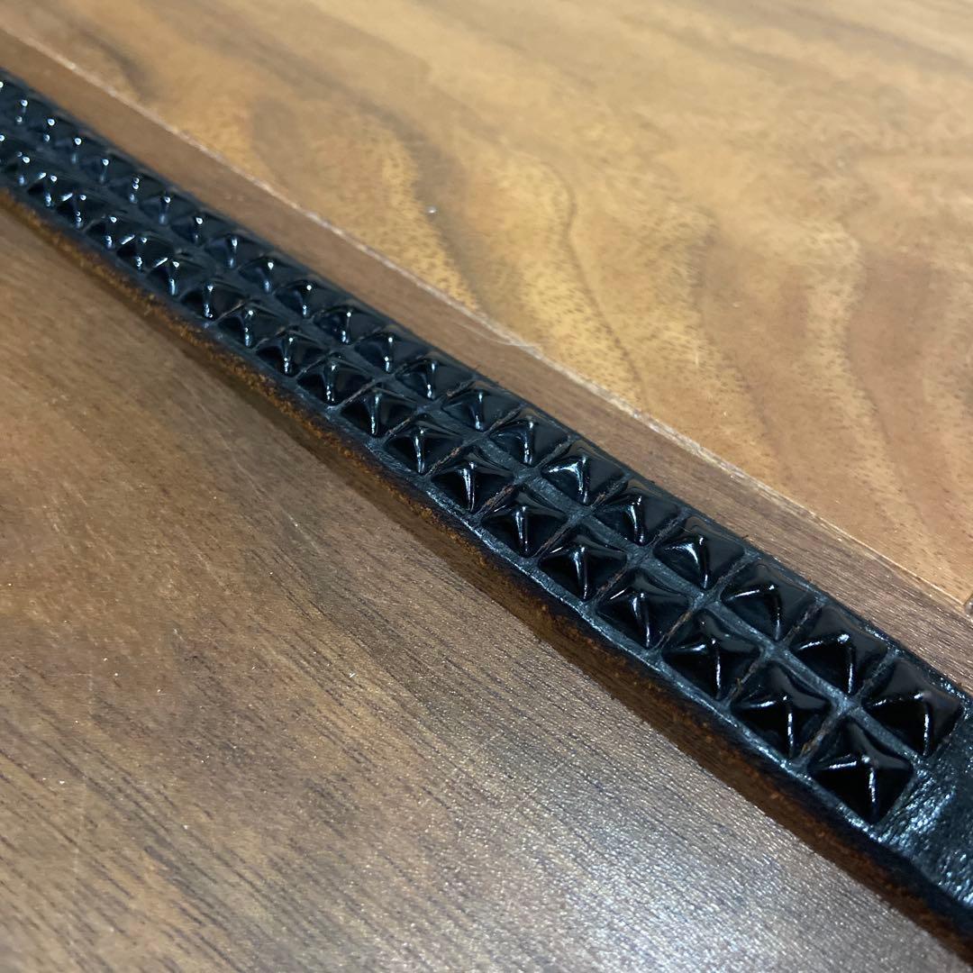 美品ANOTHER HEAVEN×HTC ピラミッドスタッズ ナローベルト 34