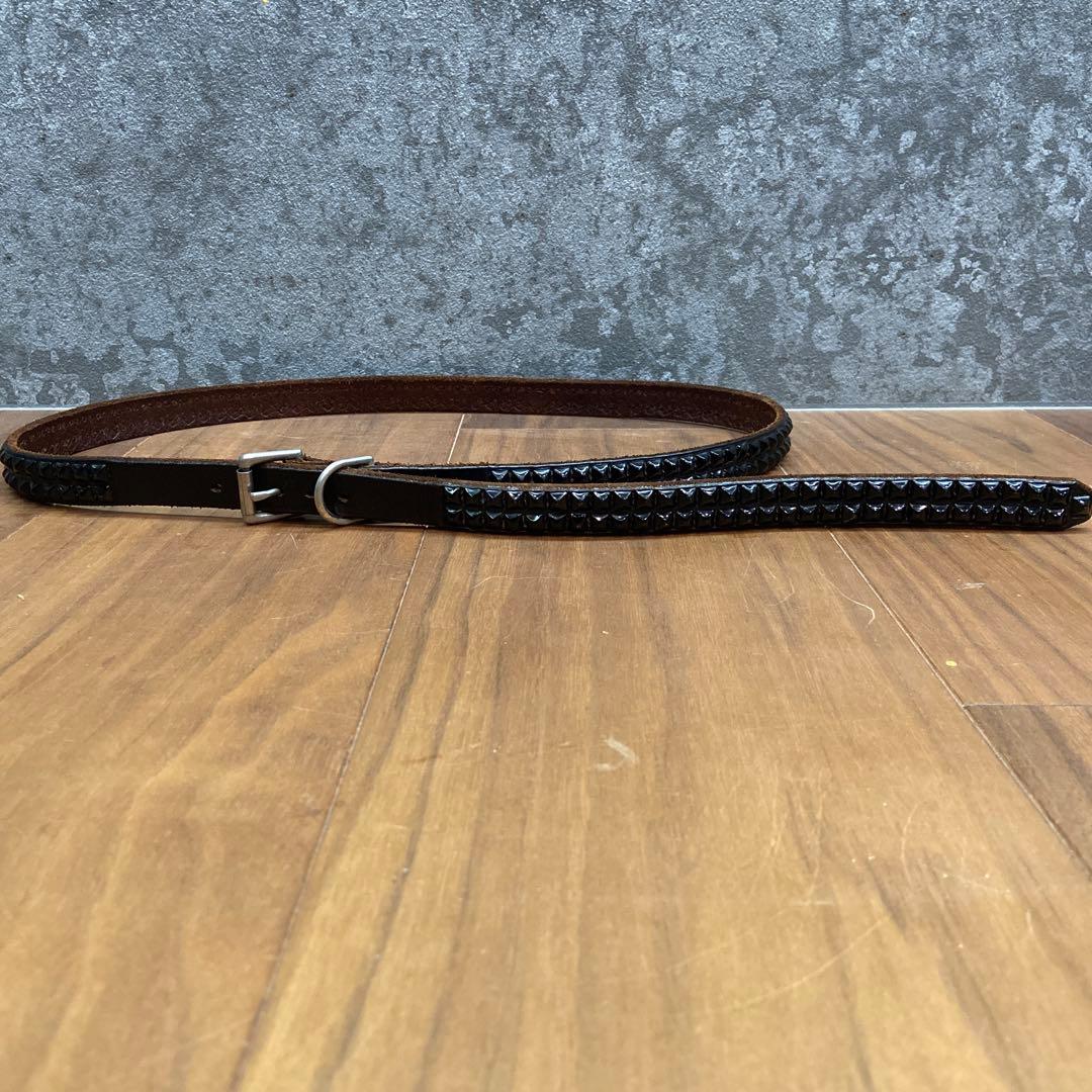 美品ANOTHER HEAVEN×HTC ピラミッドスタッズ ナローベルト 34