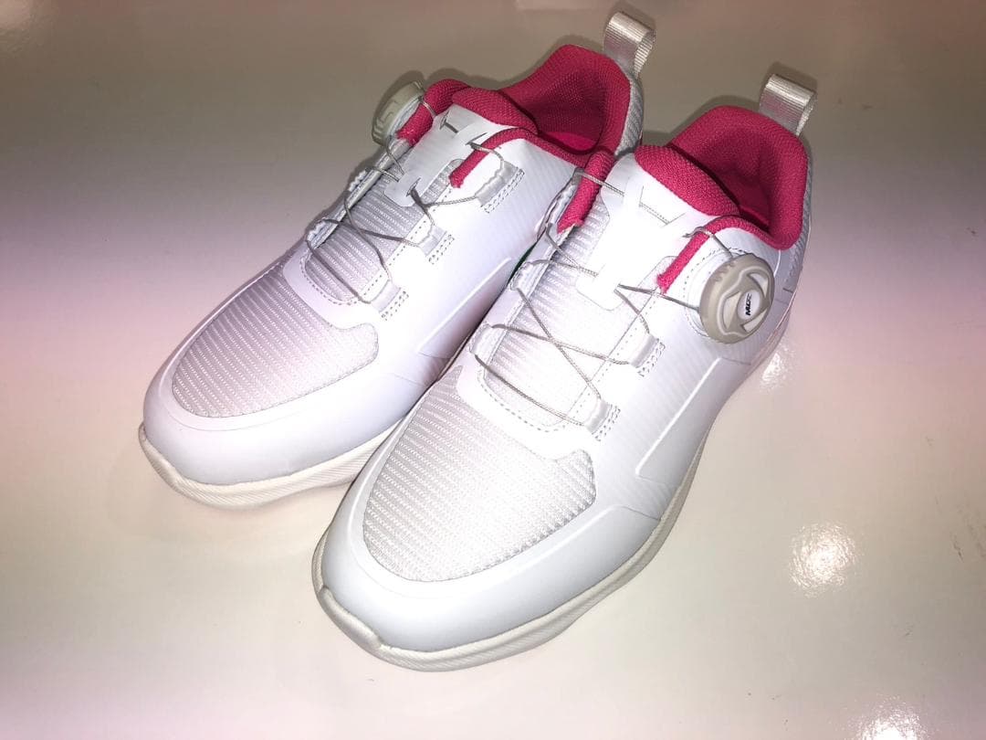 ホンマ ダイヤル式 スパイクレスシューズ U WHITE/PINK 24.5cm