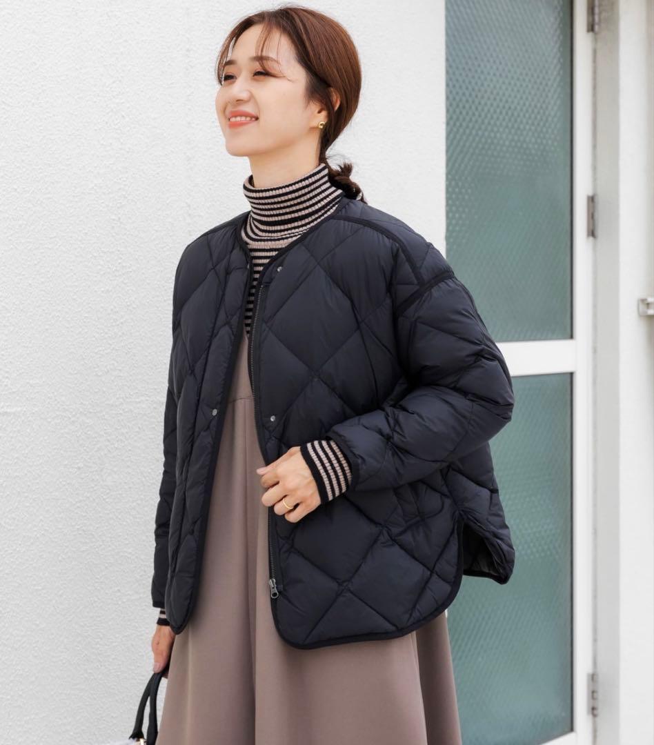 【極美品】アーバンリサーチドアーズ　ライトダウンキルトショートブルゾン ブラック