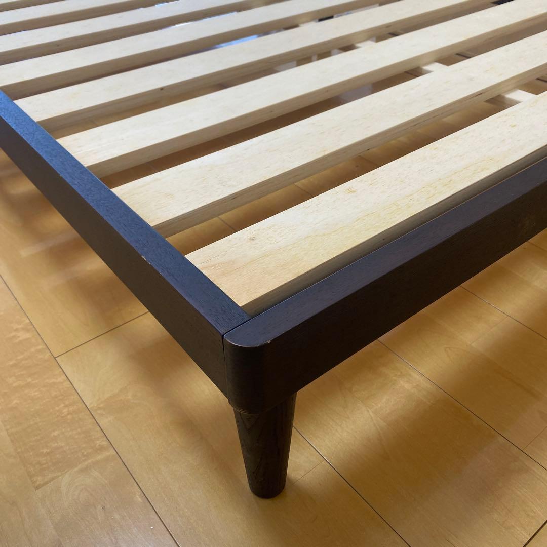ベルメゾン 組み立て簡単 すのこ シングルベッド ダークブラウン