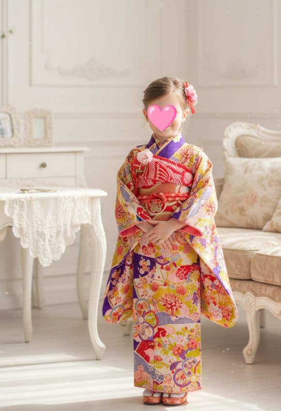 専用です☆アンティーク紫百花繚乱の着物と長襦袢