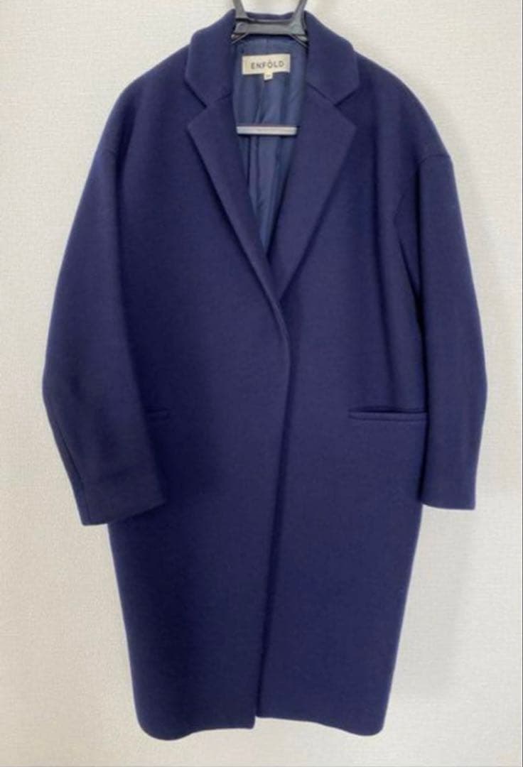 ENFOLD ネイビー チェスターコート