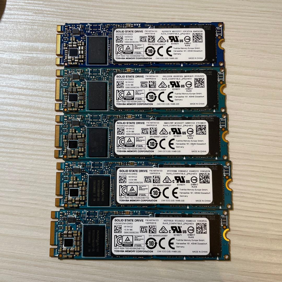 M.2SATA 256GB SSD5枚セット 東芝 KSG60ZMV256G