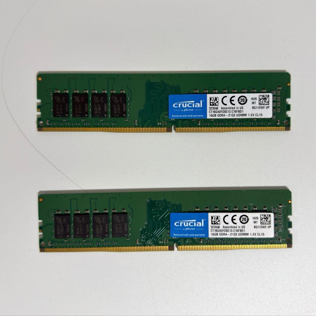 crucial DDR4 16GB メモリ×2　32GB