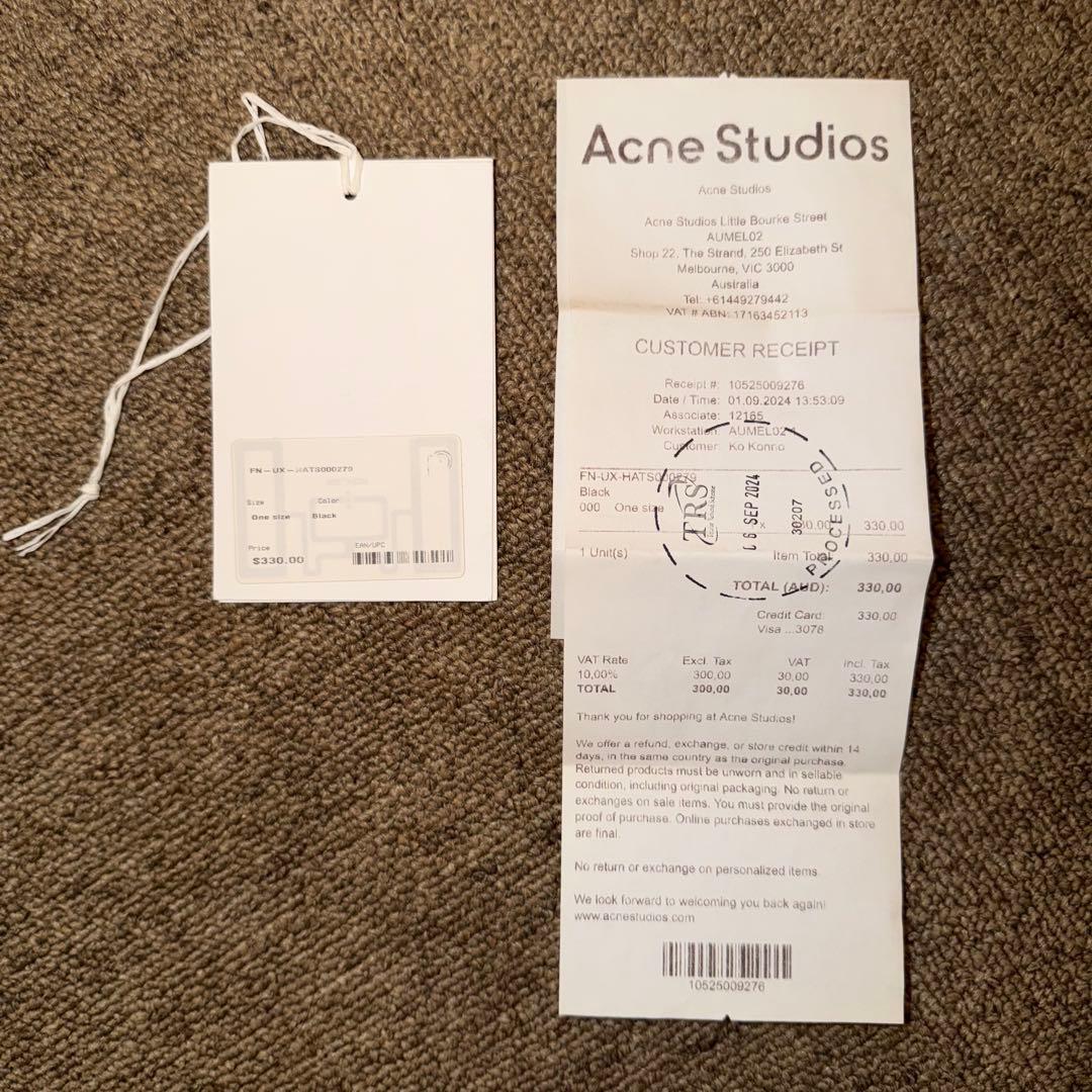 Acne Studios キャップ　ダメージ加工
