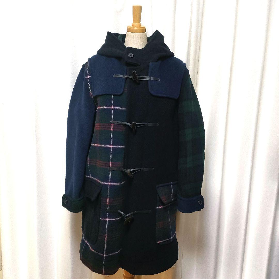 【極美品】希少 ロンドントラディション チェック切り替え ウール ダッフルコート