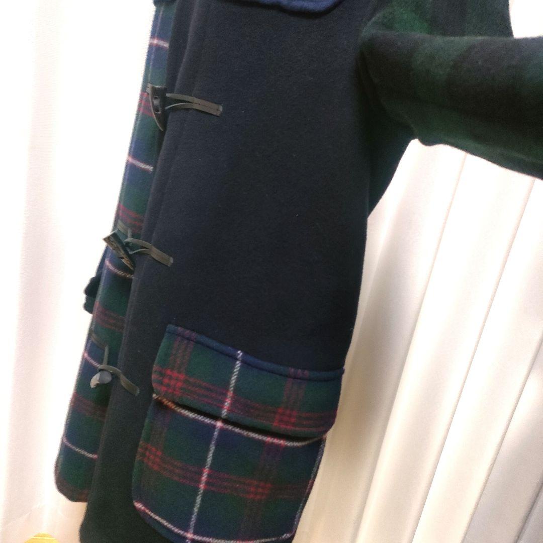 【極美品】希少 ロンドントラディション チェック切り替え ウール ダッフルコート