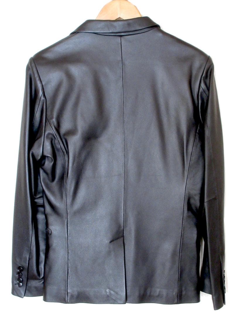 LIUGOO 本革 スリムフィットレザーテーラードジャケット