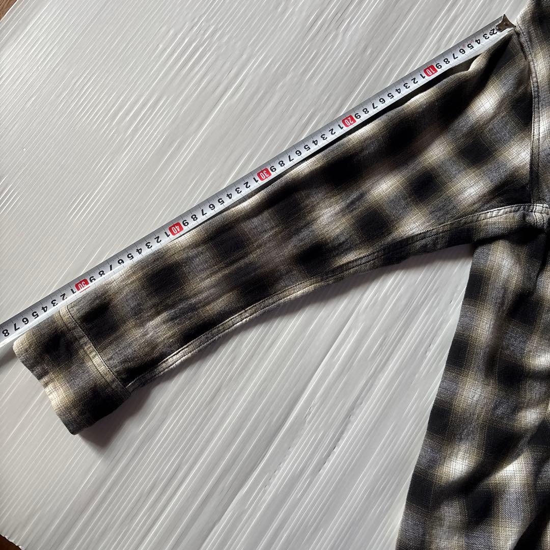 FIVE BROTHER 開襟 シャツ オンブレチェックシャツ 長袖