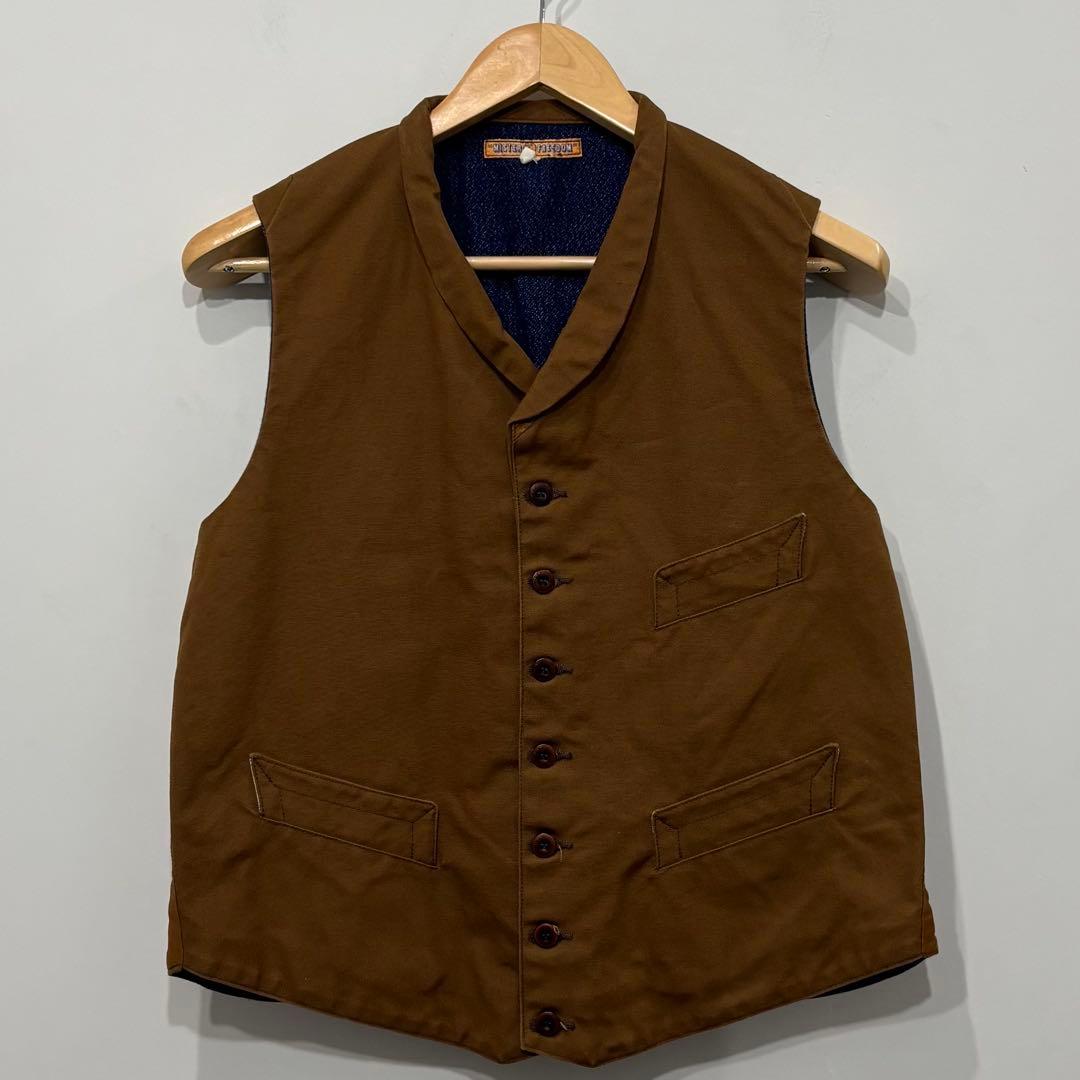 美品 ミスターフリーダム ダック キャンバス ワークベスト 38 シュガーケーン
