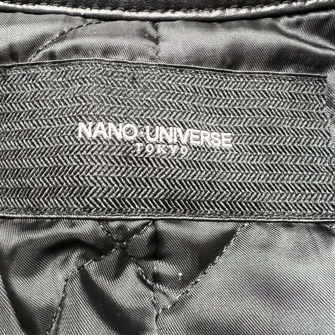 極美品　ナノユニバース　シングルライダース　ジャケット　ラムレザー　キルティング