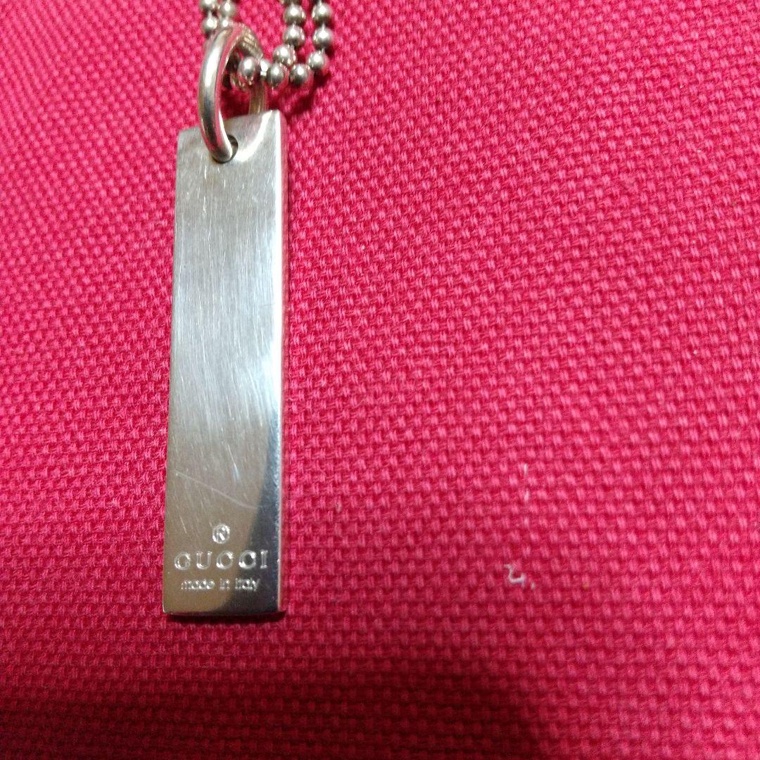 GUCCI 　ロゴバー　ダブルチェーンネックレス　SV925