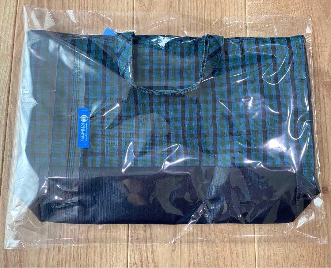 【familiar】完売品　レッスンバック 青チェック　新品未開封タグ付き