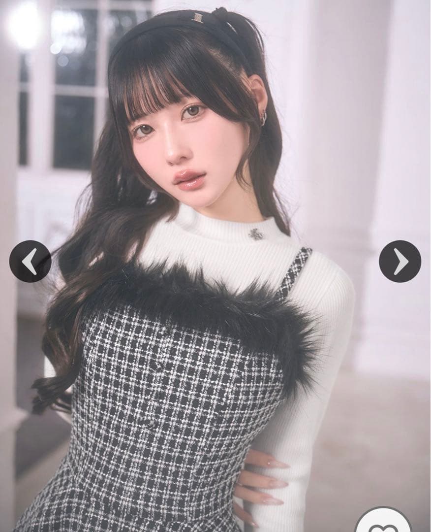 ｍｉｃｈｅｌｌＭａｃａｒｏｎ　フェザーツイードニットセットワンピース