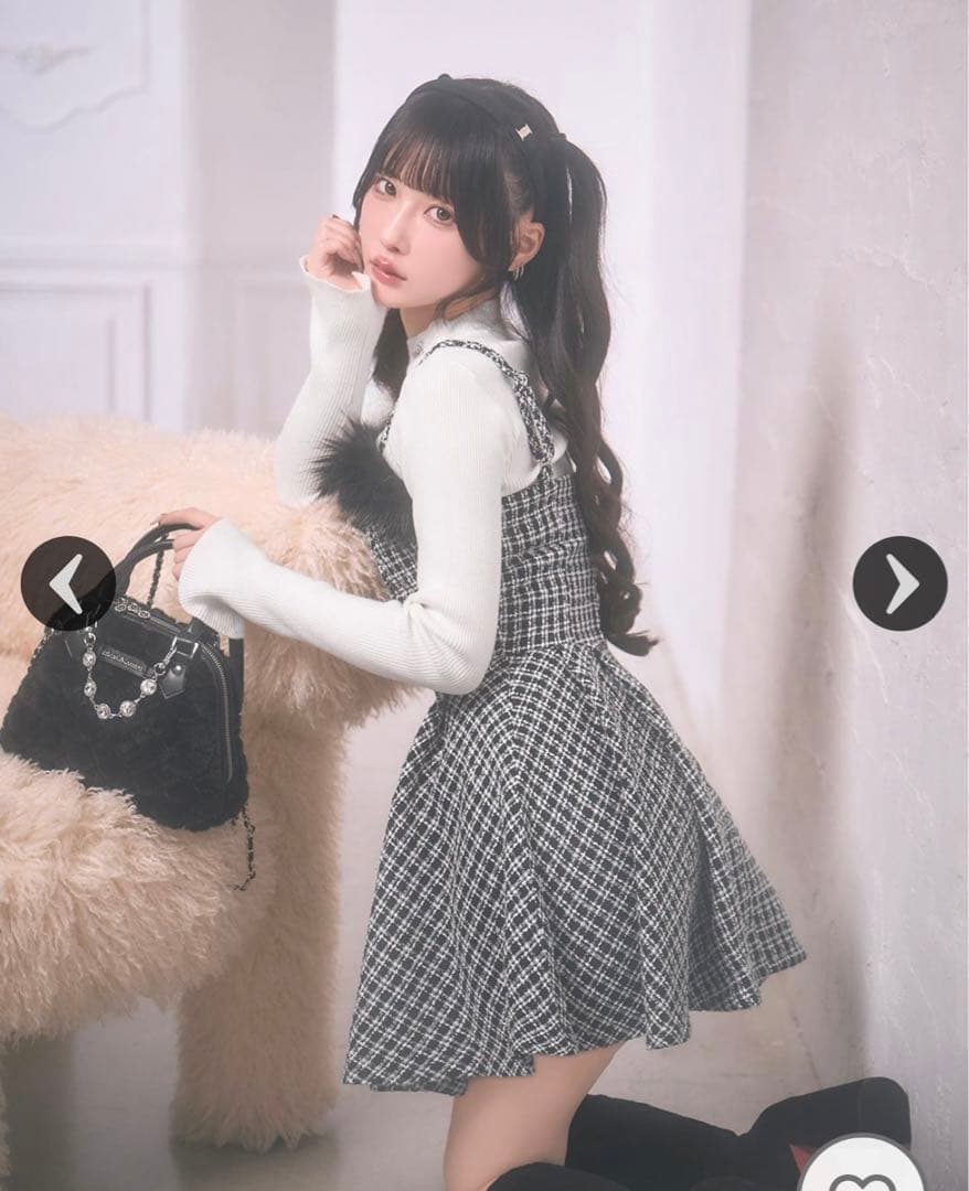 ｍｉｃｈｅｌｌＭａｃａｒｏｎ　フェザーツイードニットセットワンピース