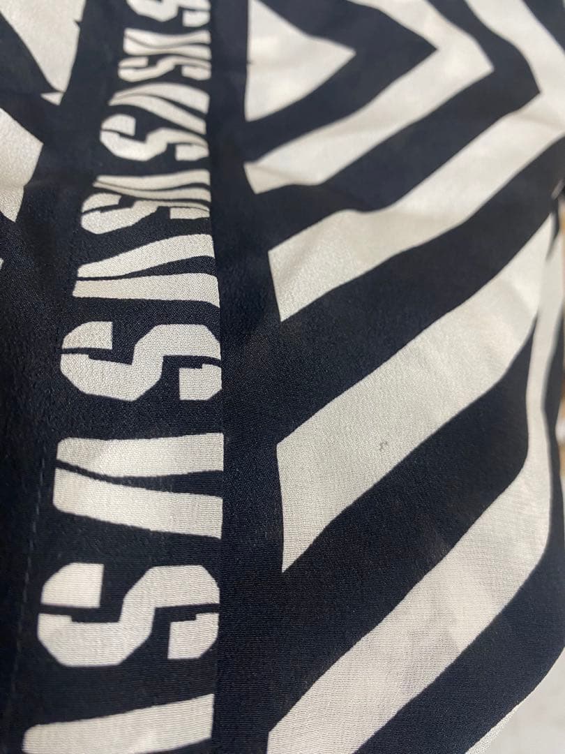 VERSUS　ヴェルサーチ　ゼブラ　長袖ブラウス　ホワイト×ブラック