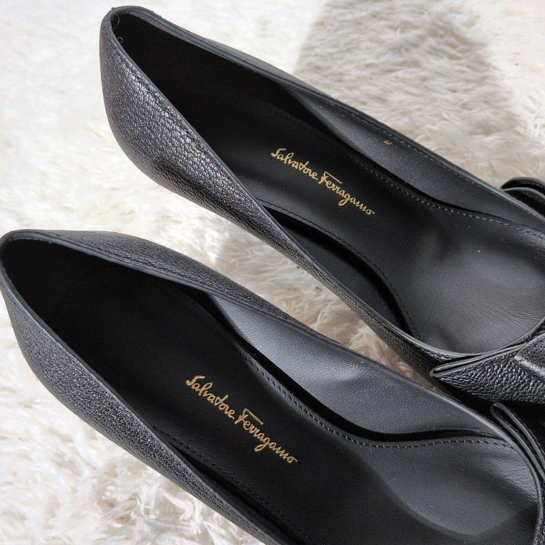 【未使用保管品 箱,保存袋付き】フェラガモ　ZOEY　リボンディテールパンプス