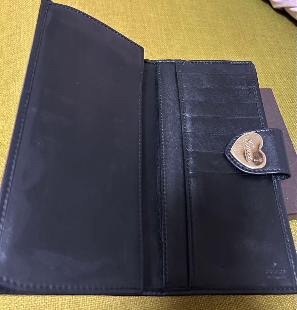 グッチ 長財布 GG ブラック ハートロゴ