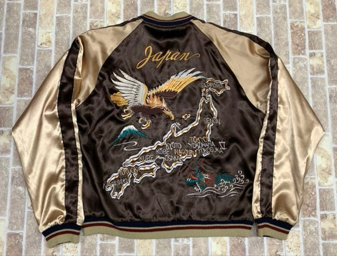 テーラー東洋 サテン スカジャン ミュータント 鷹