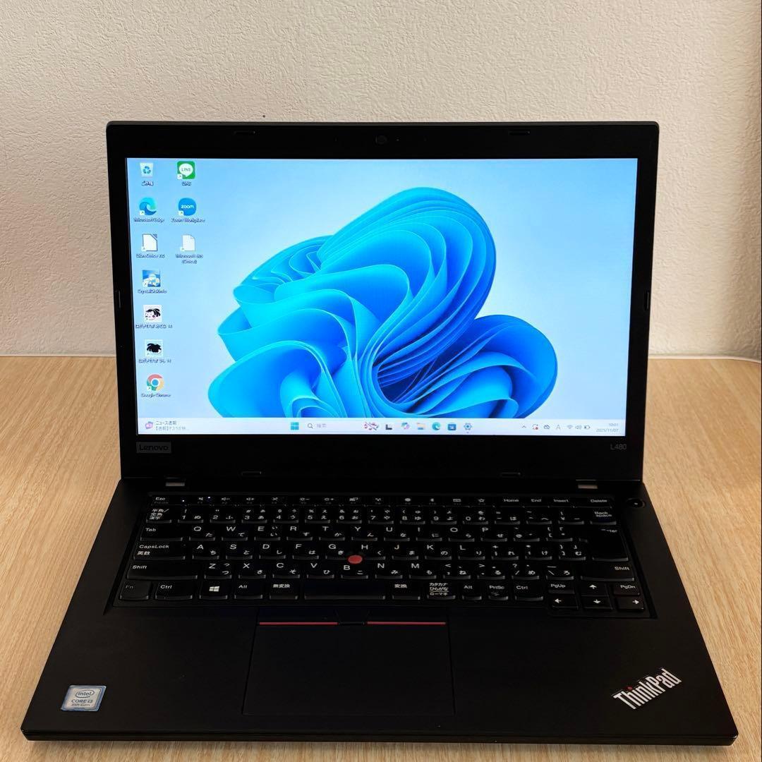 レノボノートパソコン ThinkPad L480 i3／8GB／SSD512GB