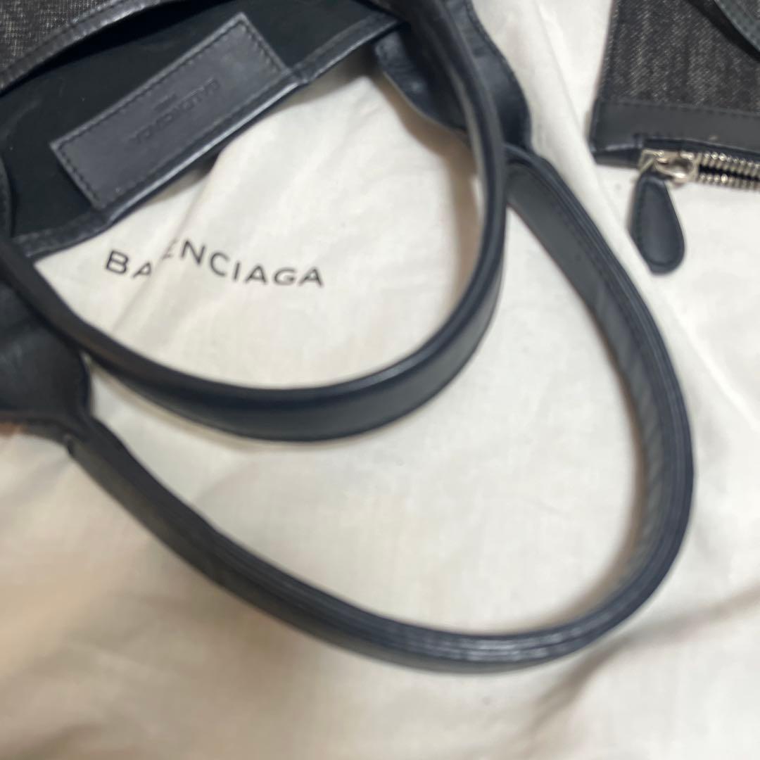 バレンシアガ ネイビーカバス　L ブラックデニム