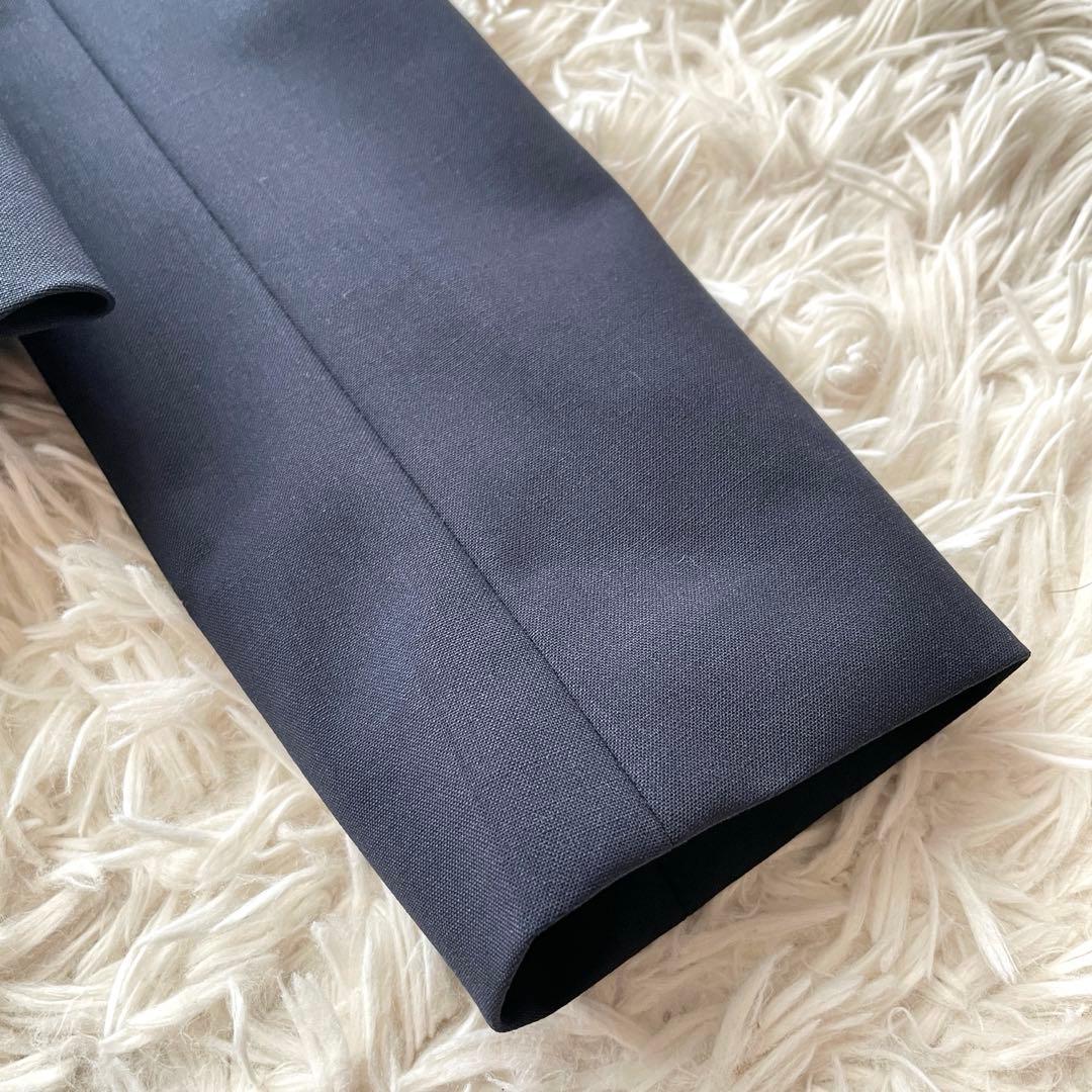 【専用Theory】パンツスーツ ノーカラージャケット ストレッチ ネイビーM