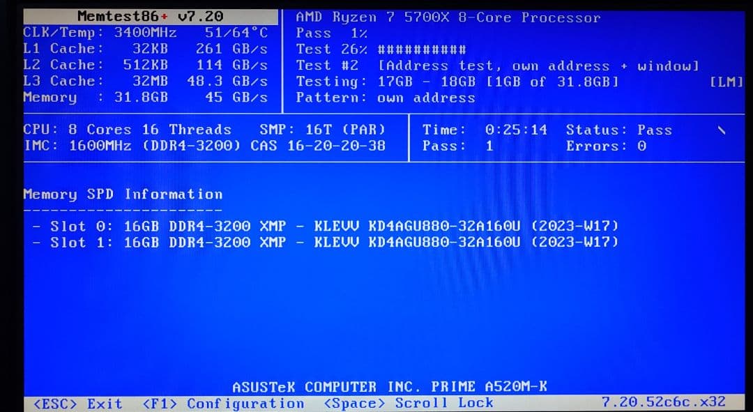 KLEVV BOLT X DDR4 16×2GB 32GB 3200 動作確認済