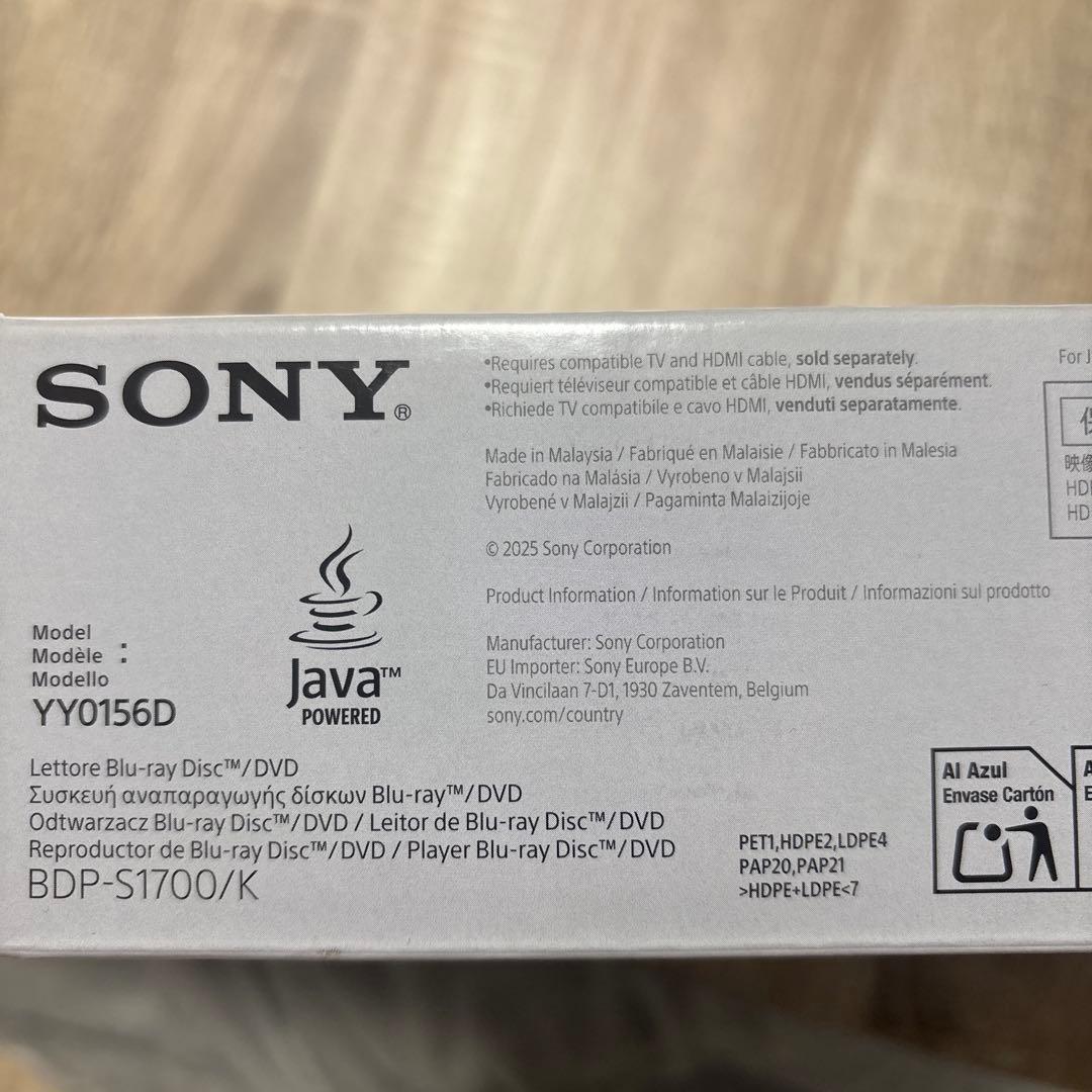 SONY ブルーレイ/DVDプレーヤー S1700/K