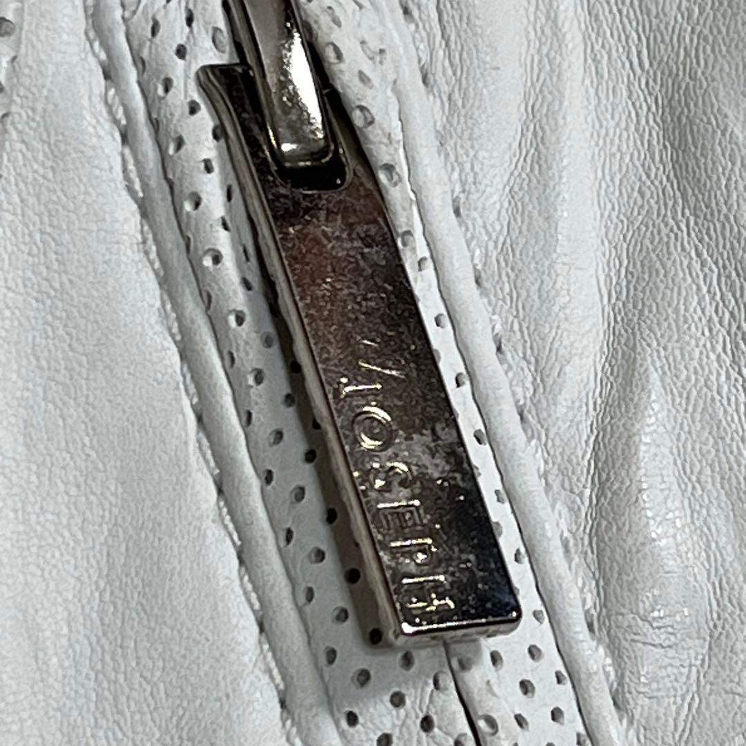 『ジョゼフ オム』ラムレザー 2Bジャケット パンチング 50 羊革 ホワイト白