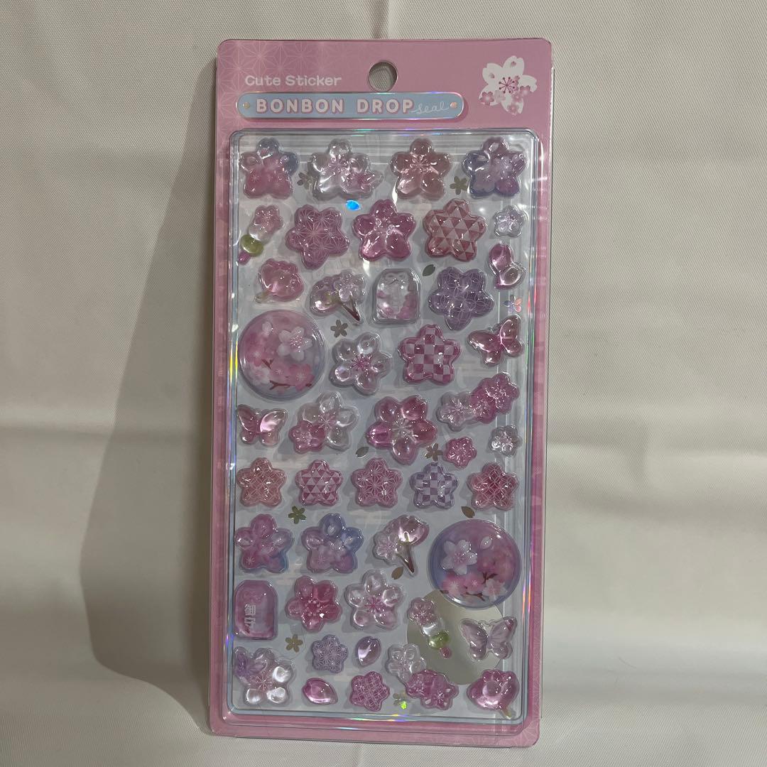 ボンボンドロップシール　6枚セット　和柄