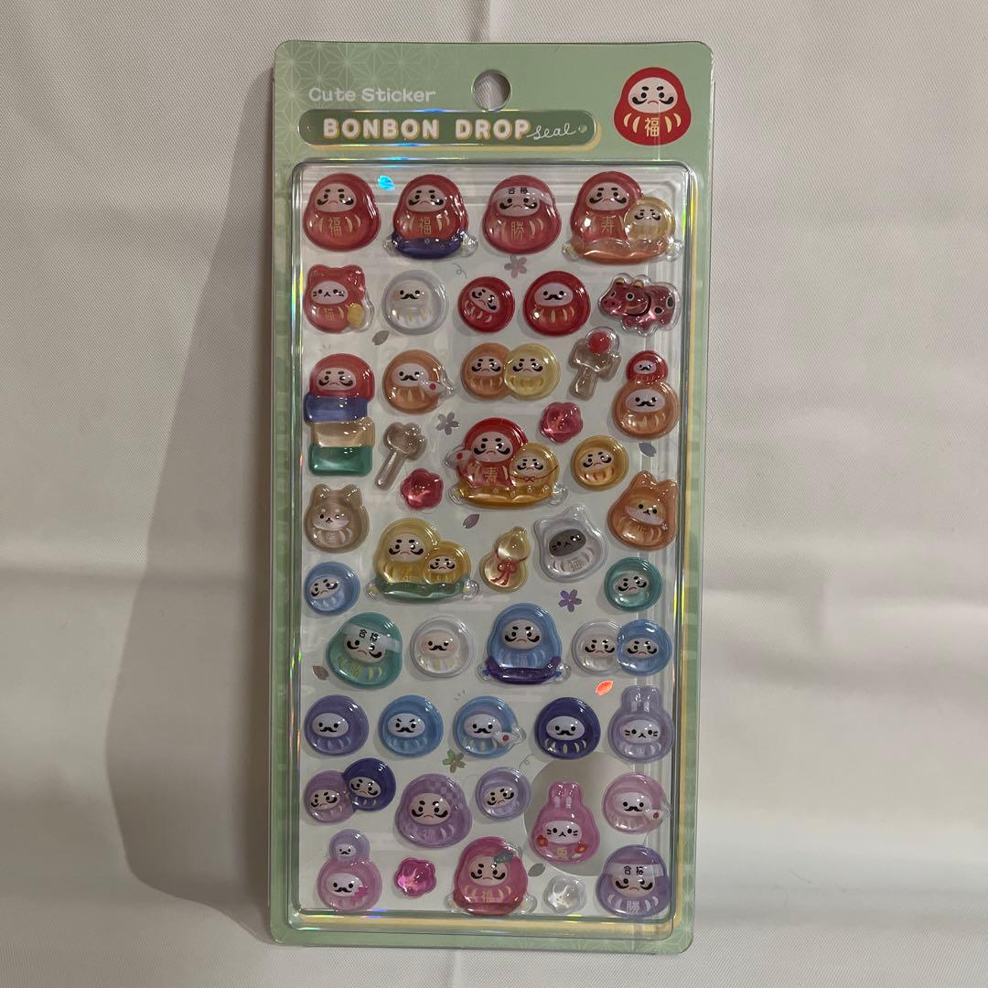 ボンボンドロップシール　6枚セット　和柄