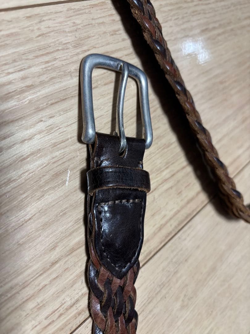 White house Cox レザーメッシュベルト