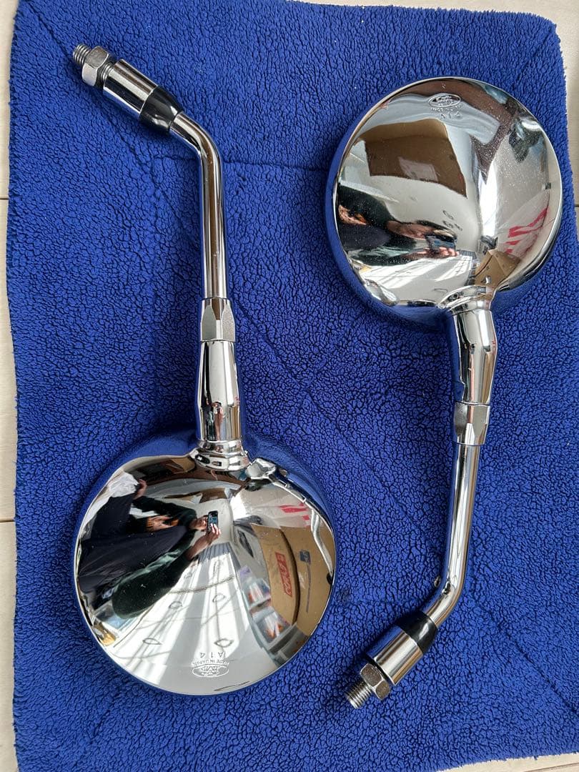 バイクミラー クロームメッキ 2個セット