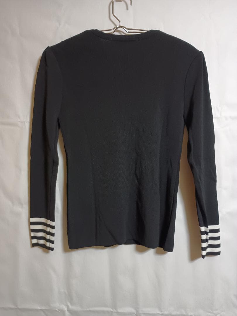 BORDERS at BALCONY ラウンドネックニット 黒 サイズ36