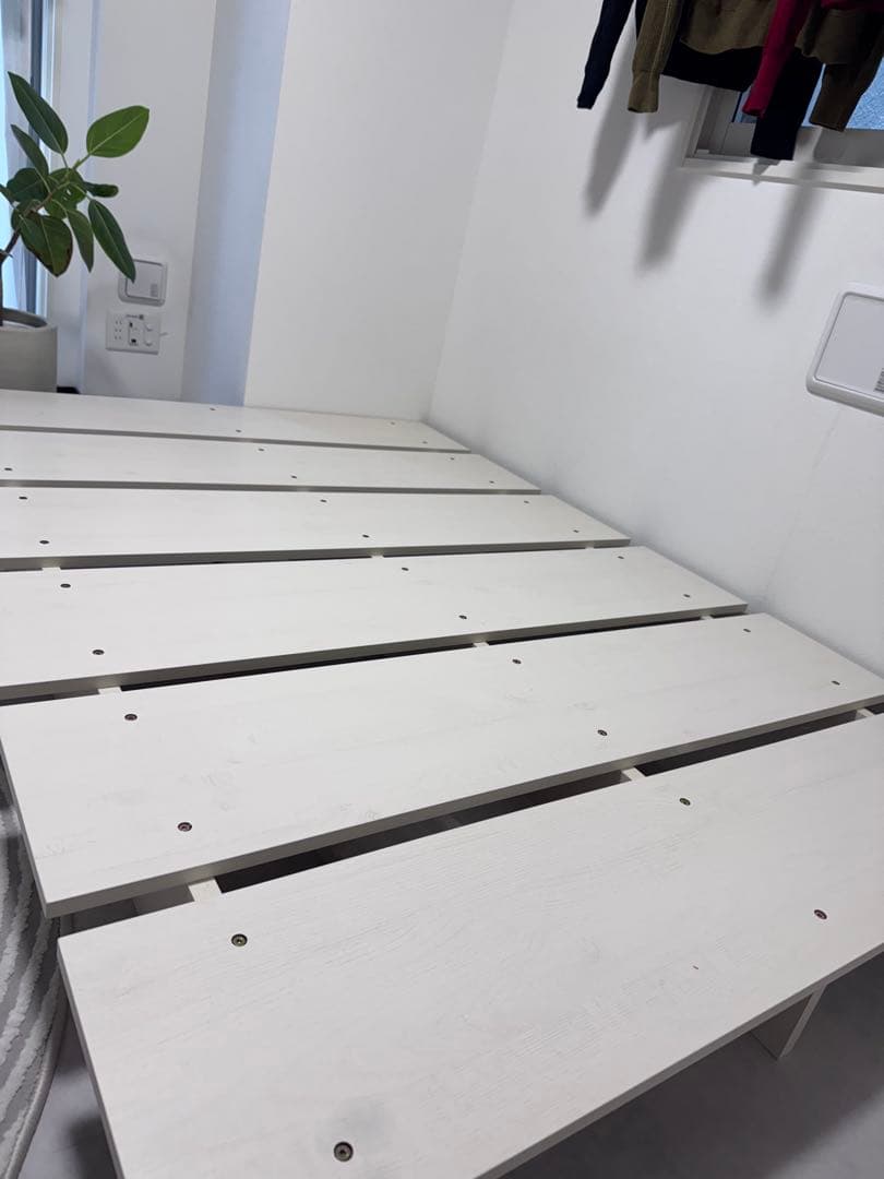 LOWYA セミダブル ベッドフレーム ホワイト