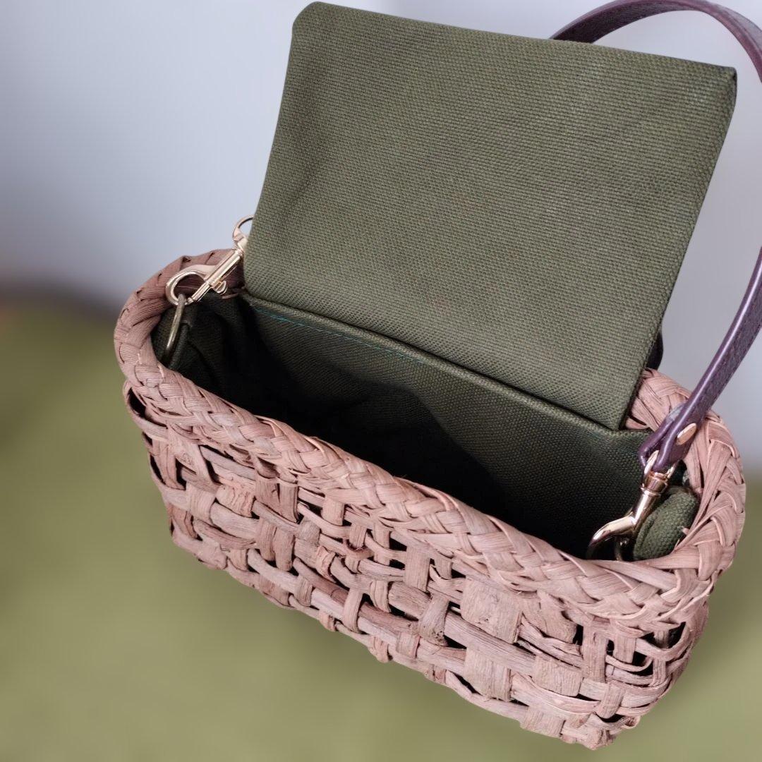 い*福様 山葡萄市松編みショルダーバッグ 約横20高さ12幅6