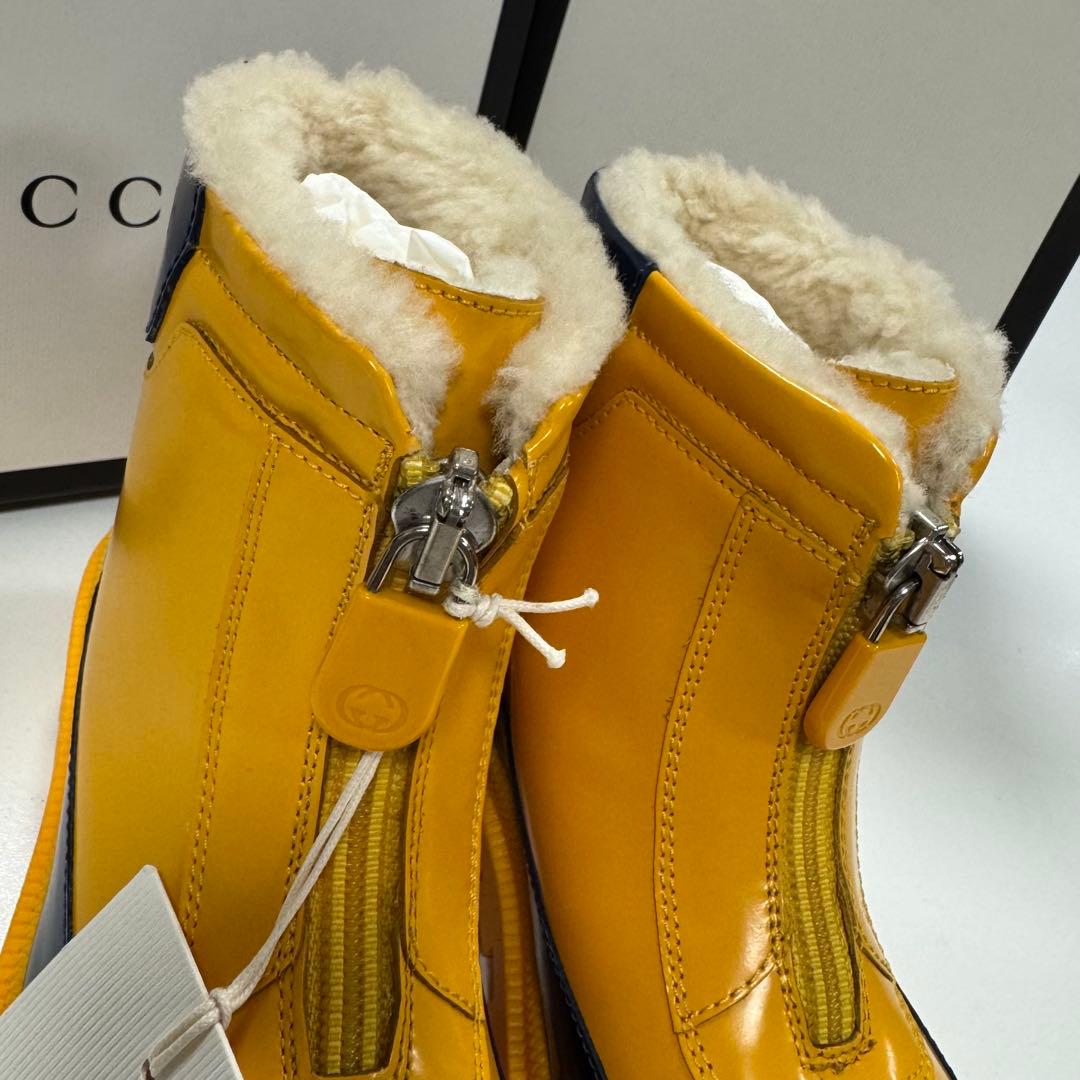 GUCCI キッズブーツ イエロー/ネイビー