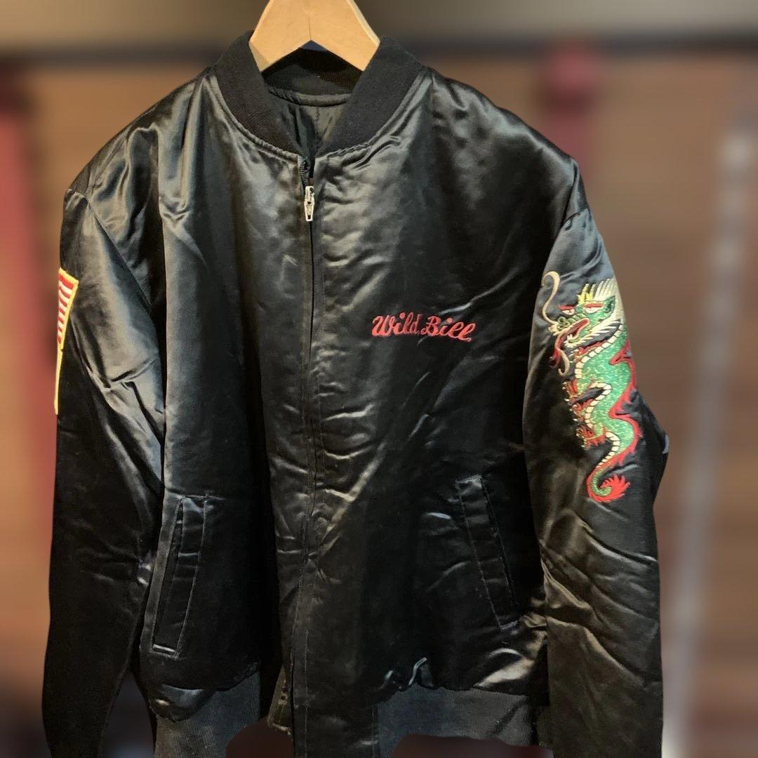 1970年代　USAF U-2 戦略偵察飛行隊　ブラックキャット スカジャン古着