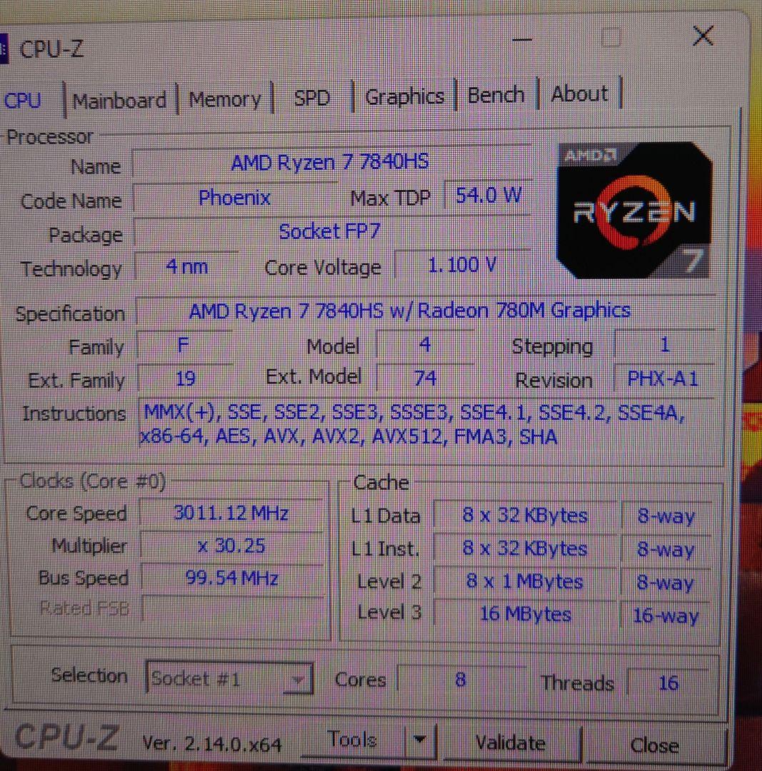ミニpc Ryzen7 7840hs
